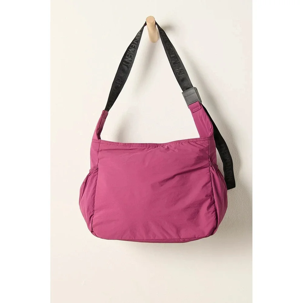 NWT Free People Checkmate Sling Carryall Bag Utility Puffer Deep Mulberry Purple